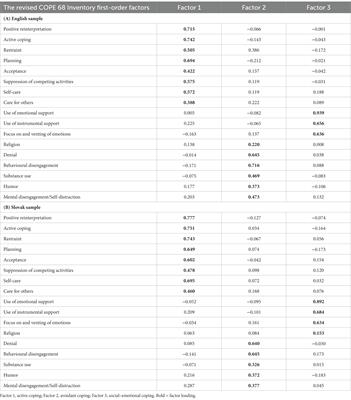 The development of the revised COPE 68 inventory with English and Slovak versions